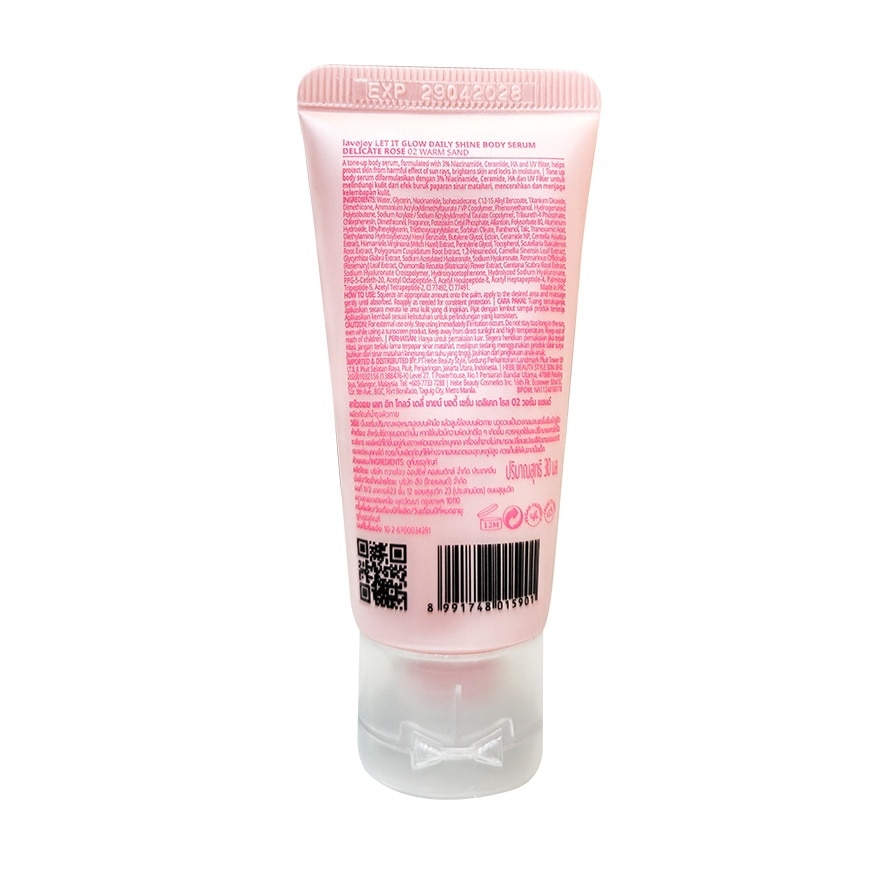 Lavojoy Body Serum Let It Glow Daily Shine Tone Up Warm Sand SPF20 PA++ 30 Ml.