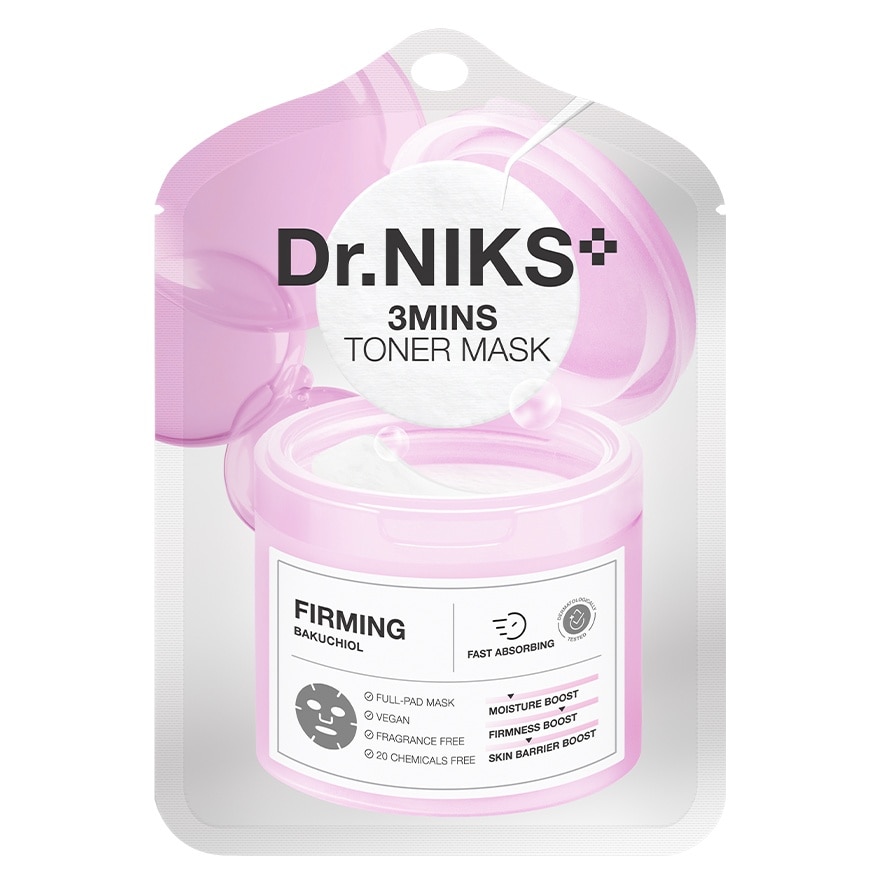 Dr.Niks ดร.นิกส์ ทรี มินิทส์ โทนเนอร์ มาสก์ เฟิร์มมิ่ง 1 แผ่น