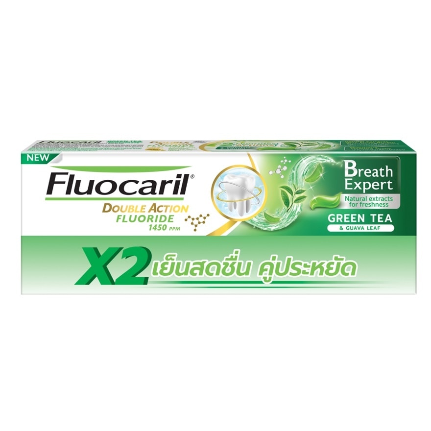 Fluocaril Toothpaste Green Tea Breath Expert 150 G.Twin Pack