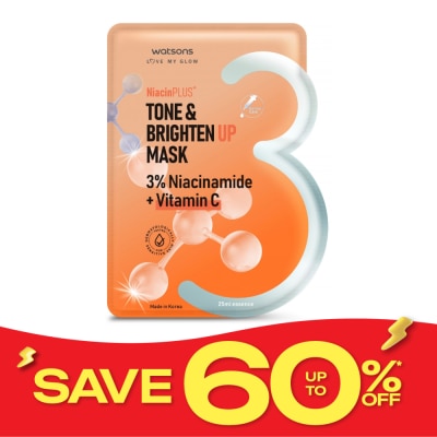 WATSONS วัตสัน โทน ไบรท์เท่น อัพ มาสก์ 1 แผ่น. image