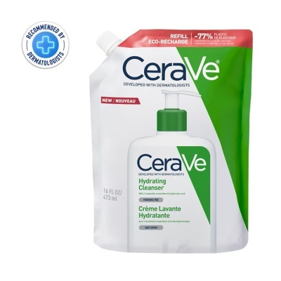 Cerave - เซราวี ไฮเดรติ้ง คลีนเซอร์ล้างหน้า ฉบับ รีฟีล ถุงเติม 473 มล.