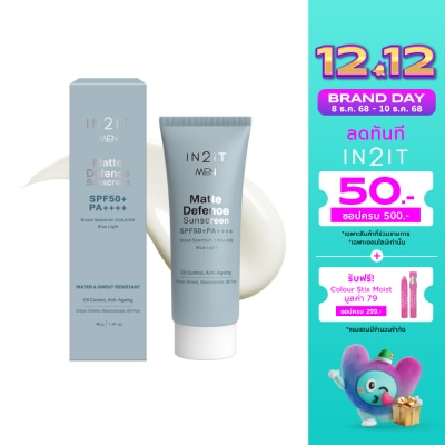 In 2 It In2It Men Matte Defence Sunscreen SPF50+ PA++++ 40g.
