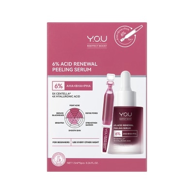 You Y.O.U Reeffect Boost 6 Acid Renewal Peeling Serum 7.5ml.