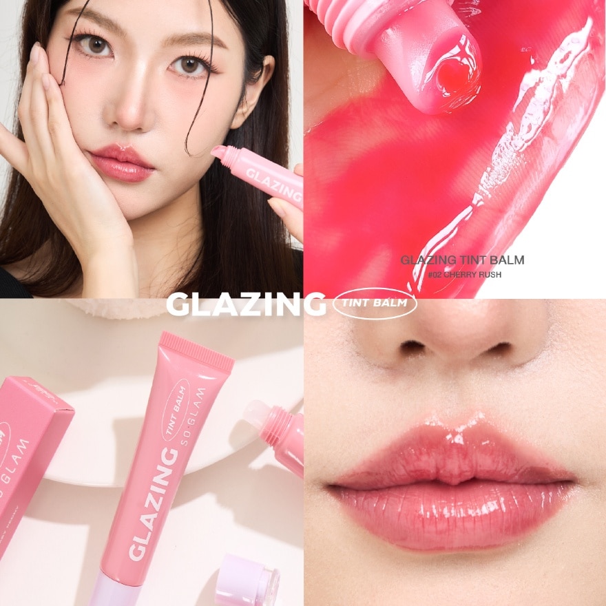 So Glam Glazing Lip Tint Balm 10g. 02 Cherry Rush