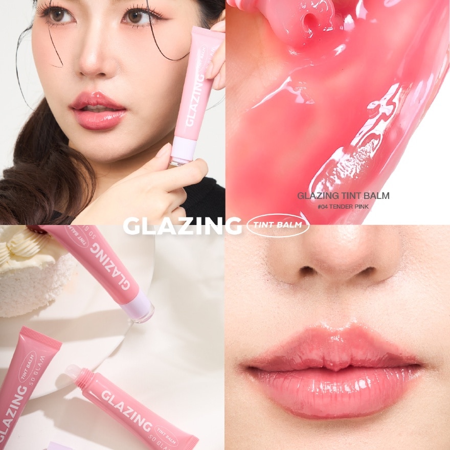 So Glam Glazing Lip Tint Balm 10g. 04 Tender Pink