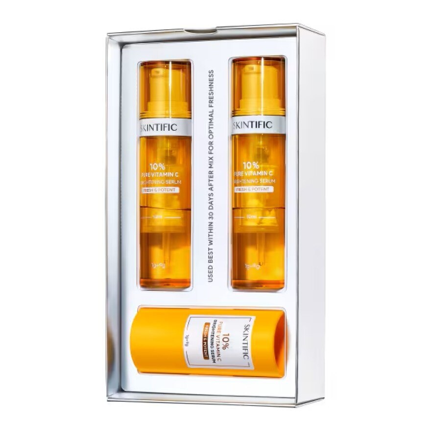 SKINTIFIC C 10% PURE VITAMIN C SERUM 2本入 Skintific 10 Pure Vitamin C Brightening Serum (Powder+Liquid) x2