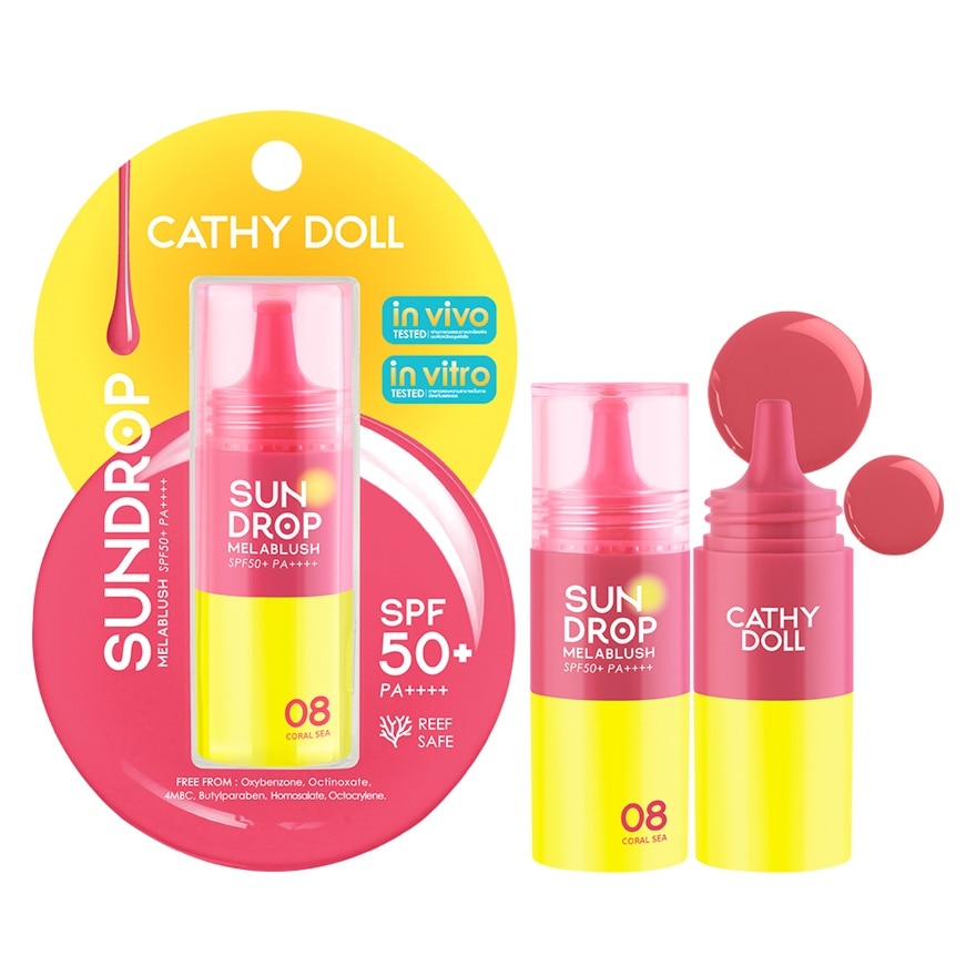 Cathy Doll Sundrop Melablush SPF50+ PA++++ 6g. 08 Coral Sea