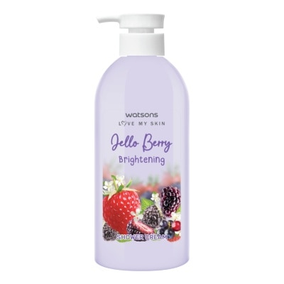 WATSONS วัตสัน เจลโล เบอร์รี่ ไบรท์เทนนิ่ง ชาวเวอร์ ครีม 450มล.