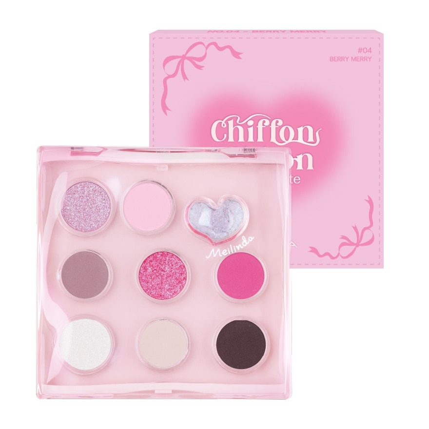 Meilinda Chiffon Ribbon Eye Palette 3.5g. 04 Berry Merry