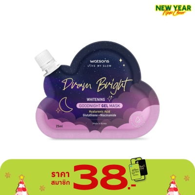 WATSONS วัตสัน ดรีม ไบรท์ ไวท์เทนนิ่ง กู๊ดไนท์ เจล มาสก์ 25มล