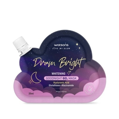 WATSONS วัตสัน ดรีม ไบรท์ ไวท์เทนนิ่ง กู๊ดไนท์ เจล มาสก์ 25มล