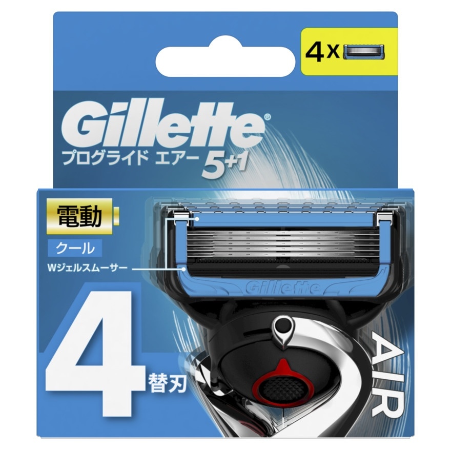 Gillette ยิลเลตต์ โปรไกลด์ พาวเวอร์ แอร์ ใบมีดโกน 4 ชิ้น