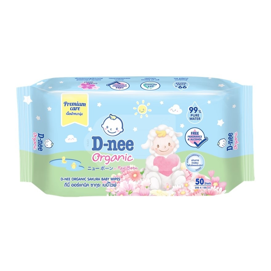 D-Nee D-nee Baby Wipes Organic Sakura 50'S(Mix)