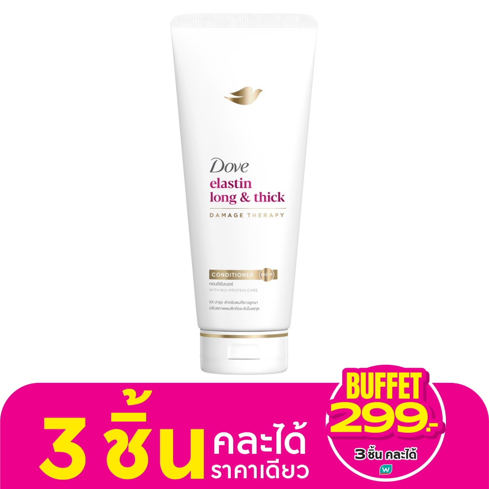 Dove โดฟ คอนดิชันเนอร์ อีลาสติน ลอง แอนด์ ติ๊ก 350 มล.