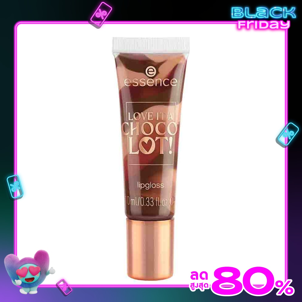Essence เอสเซนส์ เลิฟ อิท อะ ช็อคโก ล็อต ลิปกลอซ 10มล. 01 บราวน์