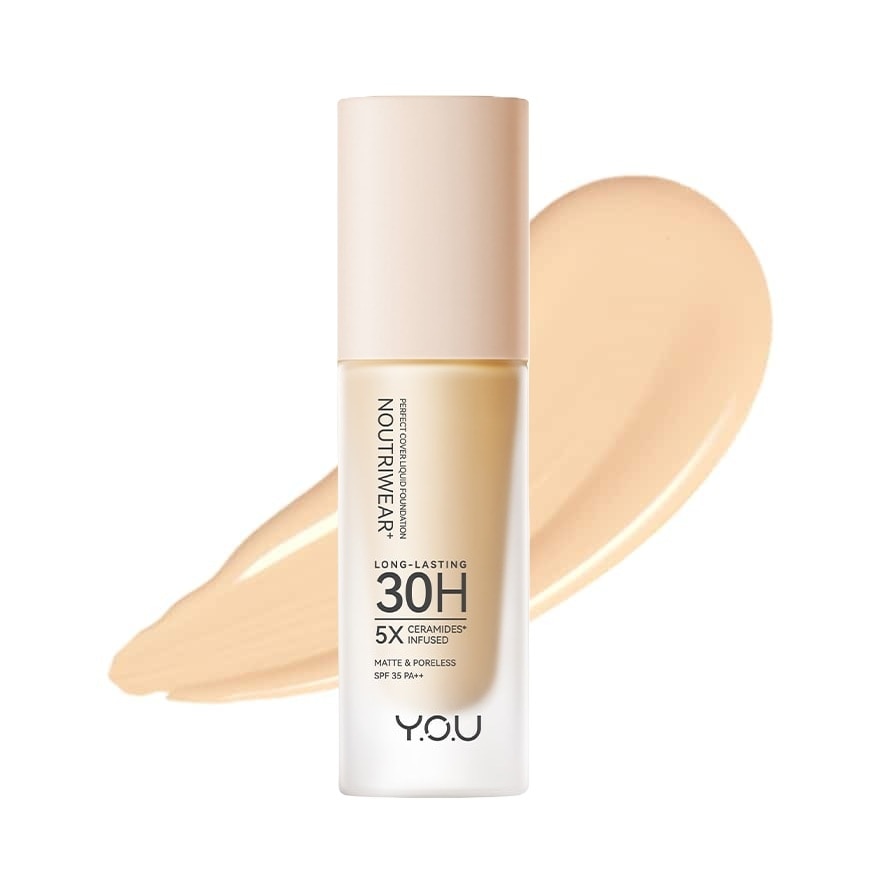 Y.O.U. Noutriwear+ Perfect Cover Velvet Liquid Foundation 20ml. W703 Warm Ivory