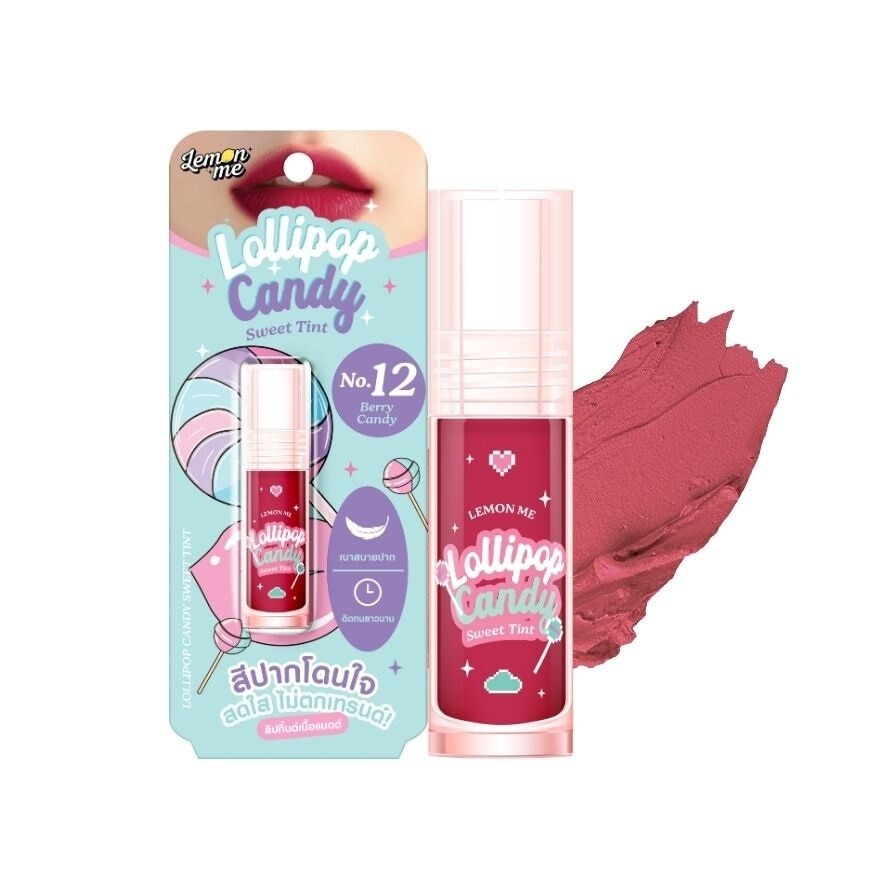 Lemon Me Lollipop Candy Sweet Tint Lip 3g. 12 Berry Candy