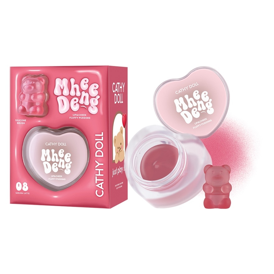 Cathy Doll Mhee Deng Lip Cheek Fluffy Pudding 8g. 08 Sakura Latte image