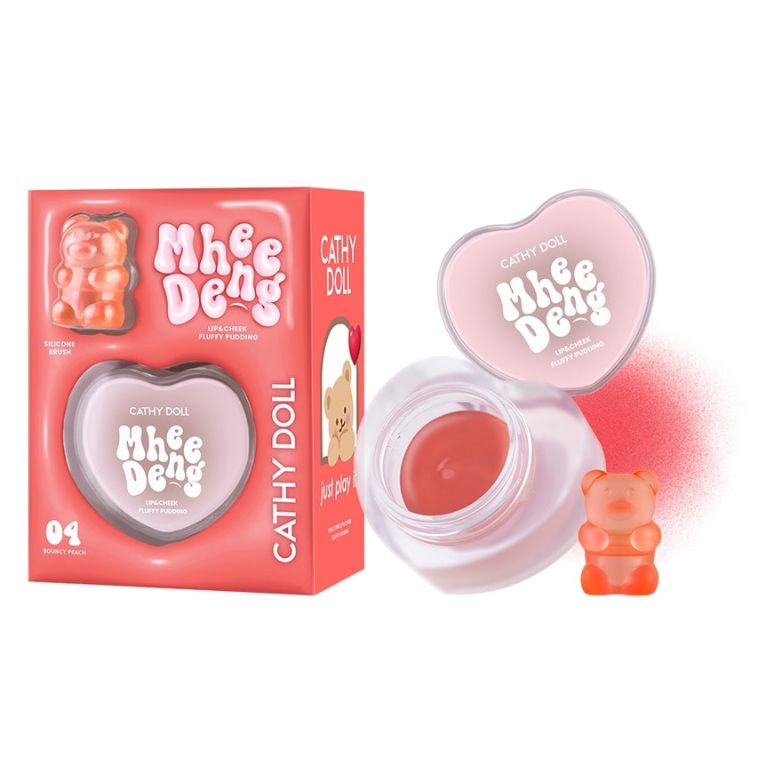 เคที่ดอลล์ หมีเด้ง ลิป แอนด์ ชีค ฟลัฟฟี่ พุดดิ้ง 8ก. 04 เบาน์ซี่พีช