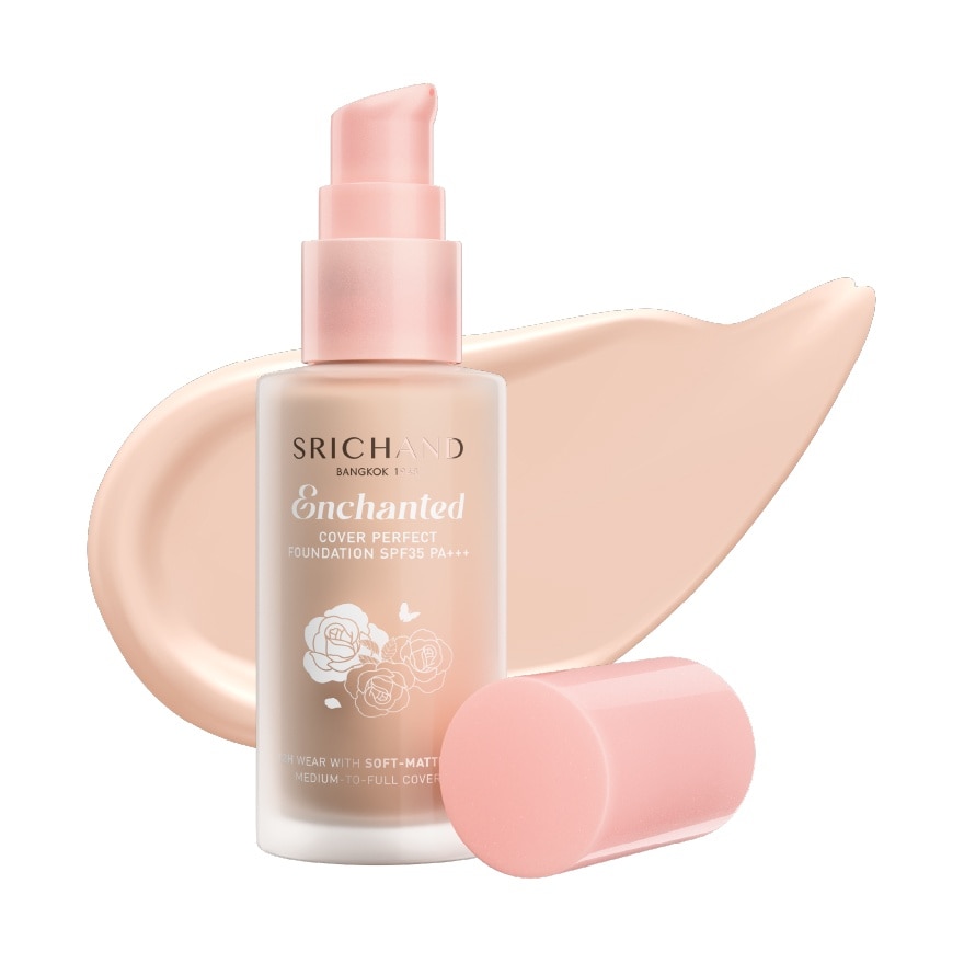 ศรีจันทร์ เอ็นชานเท็ด คัฟเวอร์ เพอร์เฟคท์ ฟาวน์เดชั่น SPF35 PA++++ 30มล. 105 พิงก์กิช