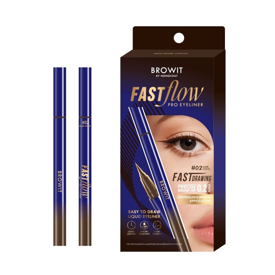 Browit Fast Flow Pro Eyeliner 0.55ml. 02 Dark Coco