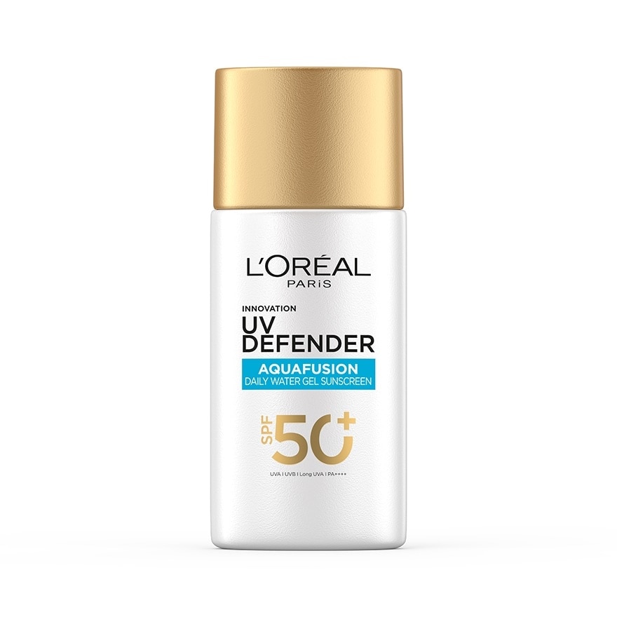L'Oreal ลอรีอัลปารีส ยูวี ดีเฟนเดอร์ อะควาฟิวชั่น เดลี่ วอเตอร์ เจล ซันสกรีนSPF50+PA++++50มล.