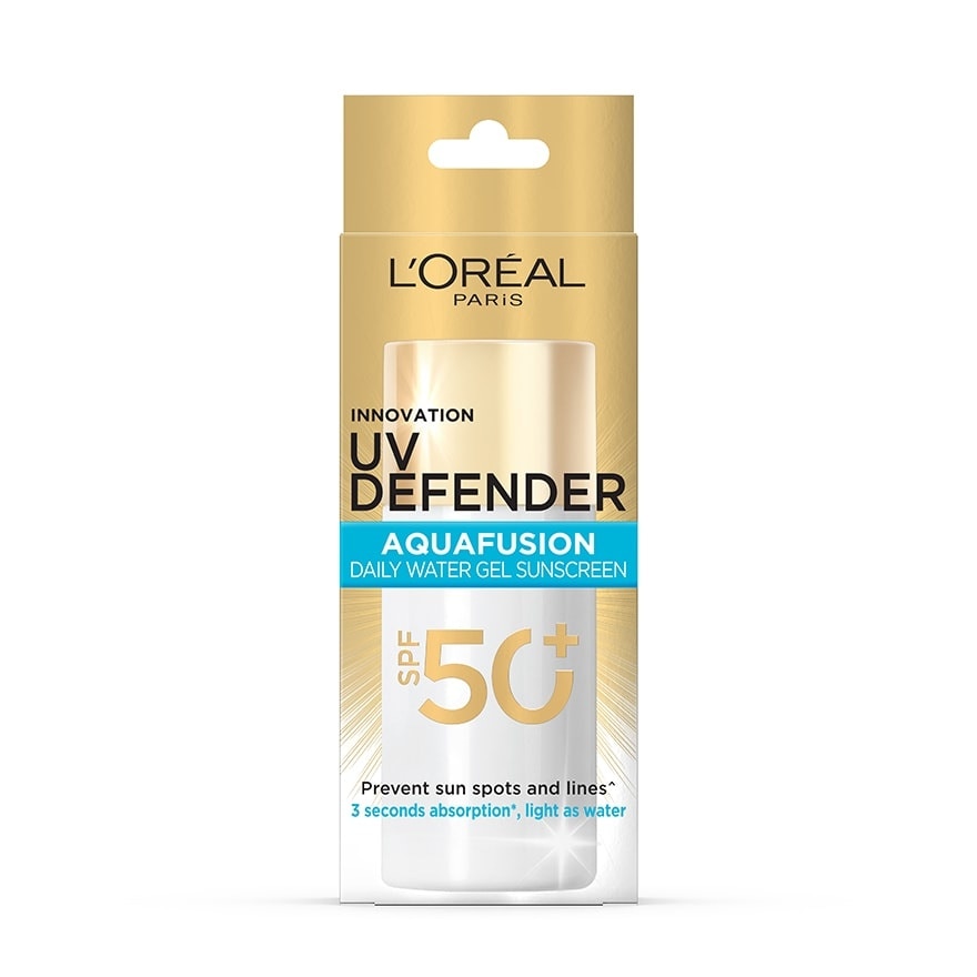 ลอรีอัลปารีส ยูวี ดีเฟนเดอร์ อะควาฟิวชั่น เดลี่ วอเตอร์ เจล ซันสกรีนSPF50+PA++++50มล.