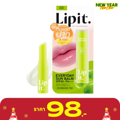 Lip It ลิปอิท เอเวอรี่เดย์ซันบาล์ม SPF50+ PA++++ 3ก. กรีน เกรฟ