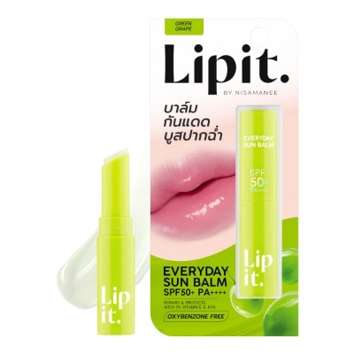 Lip It ลิปอิท เอเวอรี่เดย์ซันบาล์ม SPF50+ PA++++ 3ก. กรีน เกรฟ