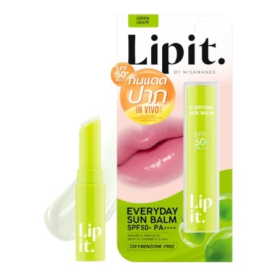 Lip It ลิปอิท เอเวอรี่เดย์ซันบาล์ม SPF50+ PA++++ 3ก. กรีน เกรฟ
