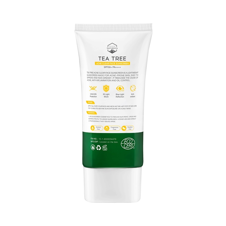 เนเชอริสต้า ที ทรี แอคเน่ เคลียร์ เฟซ ซันสกรีน SPF50+ PA++++ 30 มล.