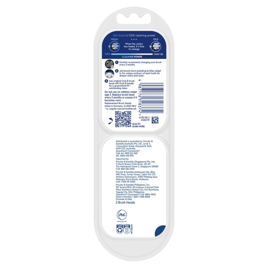 Oral-B iO Clean  Gum Protect Electric Toothbrush Head 2'S