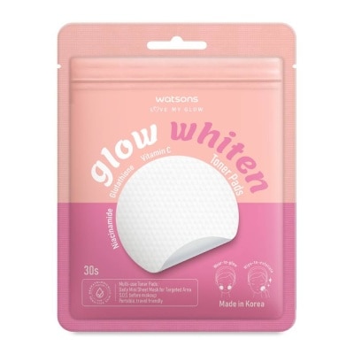 WATSONS วัตสัน โกลว์ ไวท์เทน โทนเนอร์ แพดส์ 30 ชิ้น.