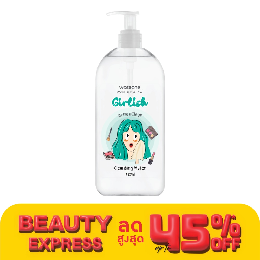 WATSONS วัตสัน เกิร์ลลิช แอคเน่ แอนด์ เคลียร์ คลีนซิ่ง วอเตอร์485มล.
