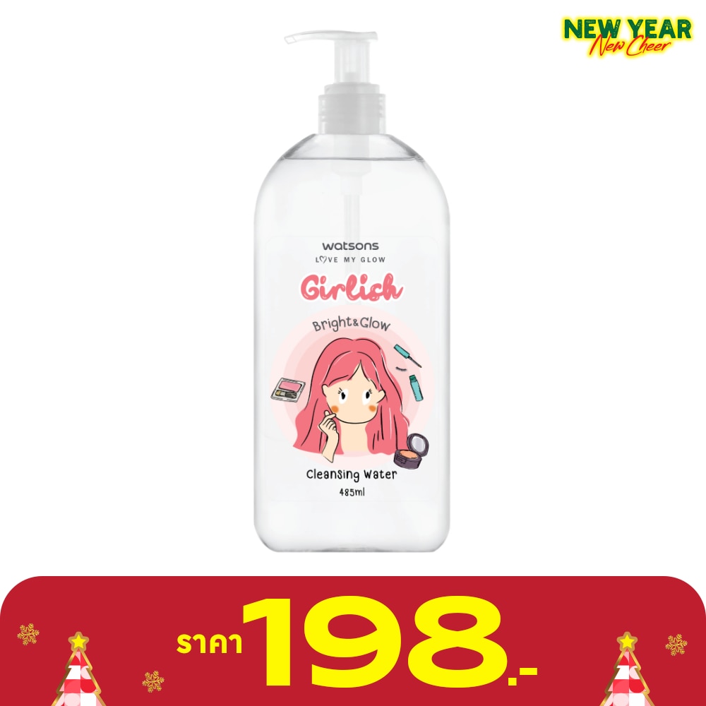 WATSONS วัตสัน เกิร์ลลิช ไบรท์ แอนด์ โกลว์ คลีนซิ่ง วอเตอร์ 485มล.