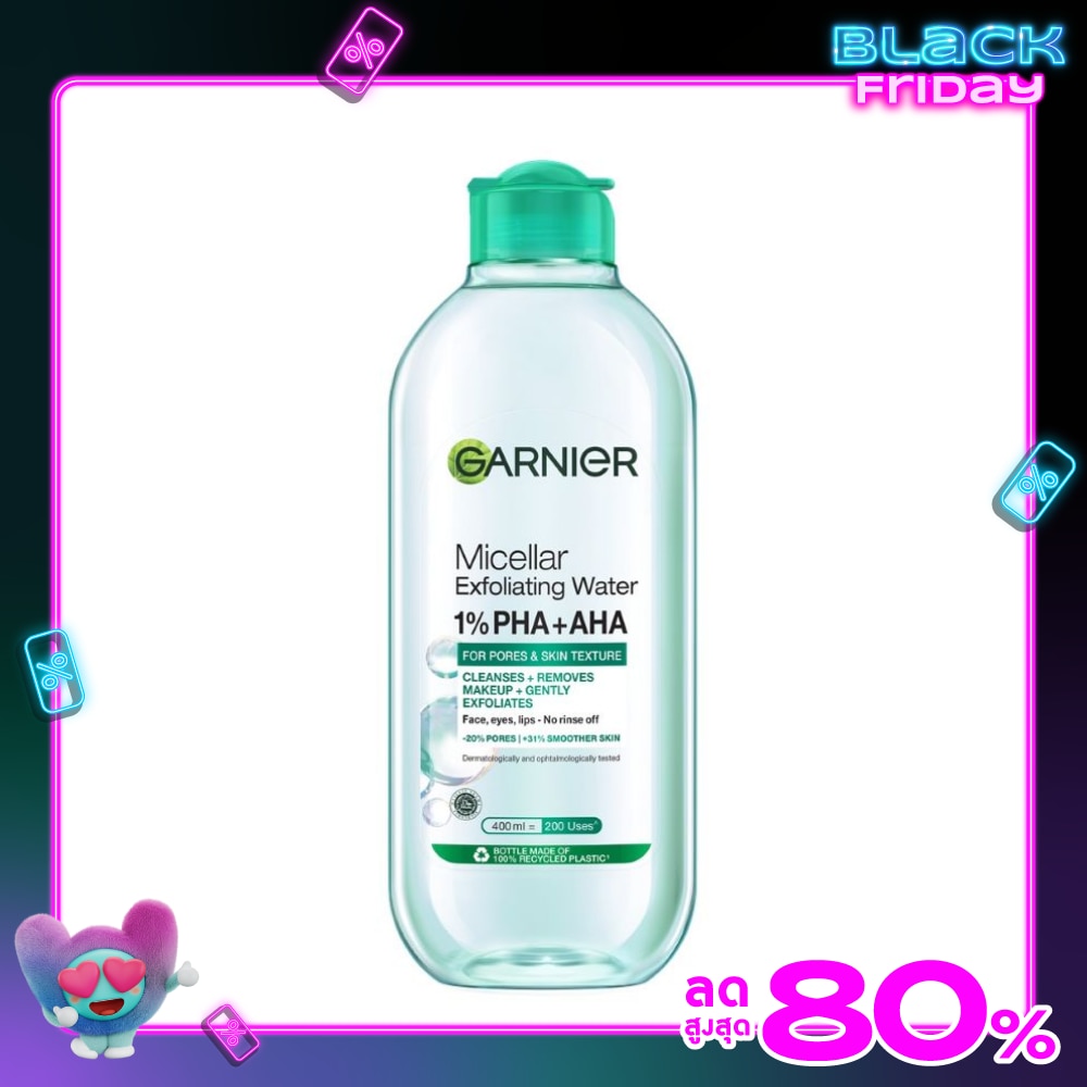 การ์นิเย่ ไมเซล่า เอ็กซ์โฟลิเอตติ้ง วอเตอร์ ฟอร์ พอร์ แอนด์ สกิน เท็กซ์เจอร์ 400 มล.