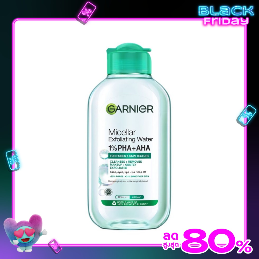 Garnier การ์นิเย่ ไมเซล่า เอ็กซ์โฟลิเอตติ้ง วอเตอร์ ฟอร์ พอร์ แอนด์ สกิน เท็กซ์เจอร์ 125 มล.