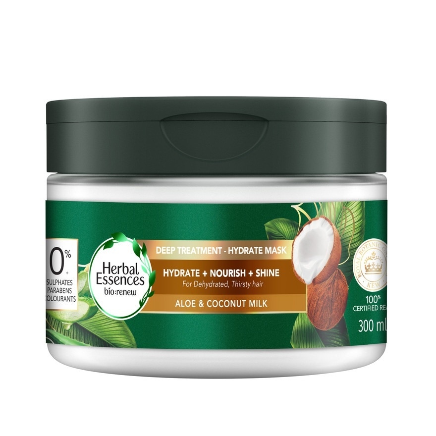 Herbal Essences เฮอร์บัล เอสเซนส์ ทรีทเม้นท์ อโล แอนด์ โคโคนัท มิลค์ ไฮเดรท มาส์ก 300 มล.