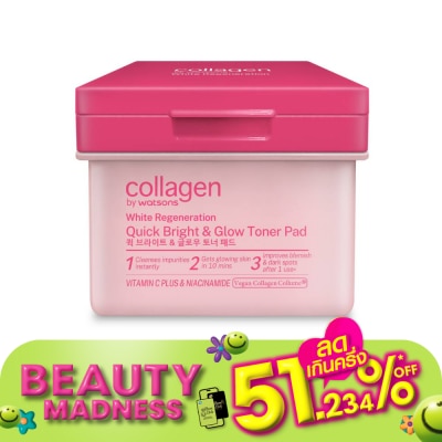 Collagen by Watsons Collagen By Watsons White Regeneration Quick Bright and Glow Toner Pad 90s.