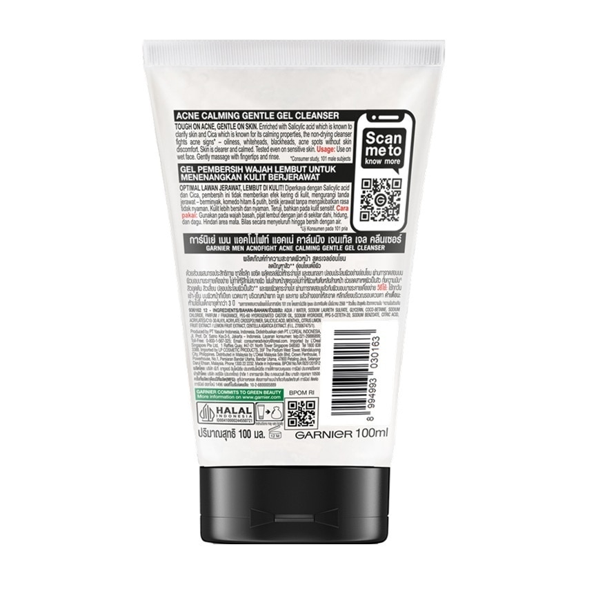 Garnier Men Acnofight Acne Calming Gentle Gel Cleanser 100 Ml.