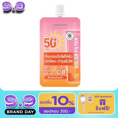 WATSONS - วัตสัน โซล่าร์ ฟิลเตอร์ เวรี่ ไฮ โพรเทคชั่น ไบรท์ เฟส แอนด์ บอดี้ โลชั่น SPF50+ 15มล. image
