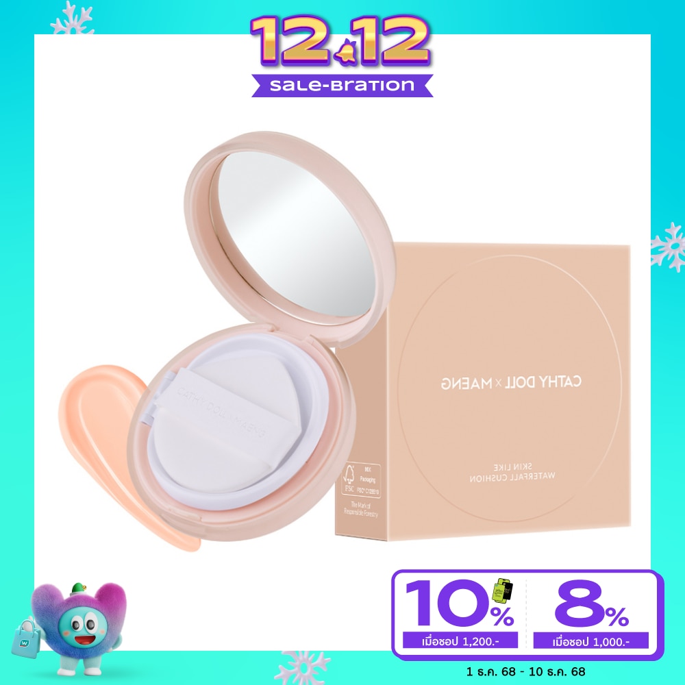Cathy Doll x Maeng Skin Like Waterfall Cushion SPF38 PA+++ 15g. 03 Peach