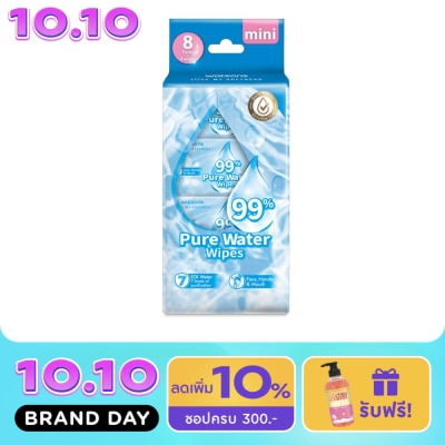 WATSONS วัตสัน 99 เปอร์เซ็นต์ เพียววอเตอร์ไวพ์ 8 แพ็ค x 8 แผ่น image