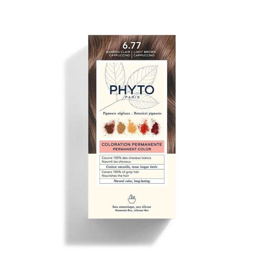 Phyto Permanent Color Ammonia-Free 6.77 Light Brown Cappuccino