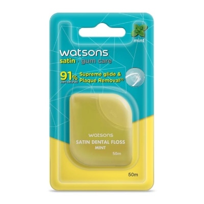 WATSONS วัตสันไหมขัดฟันซาติน มิ้นท์ ยาว 50เมตร.