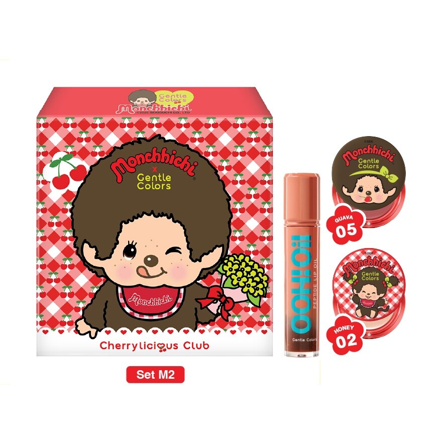Gentle Colors x Monchhichi Set 3pcs. M2 (Ooh Oil Lip 04, Blush 05