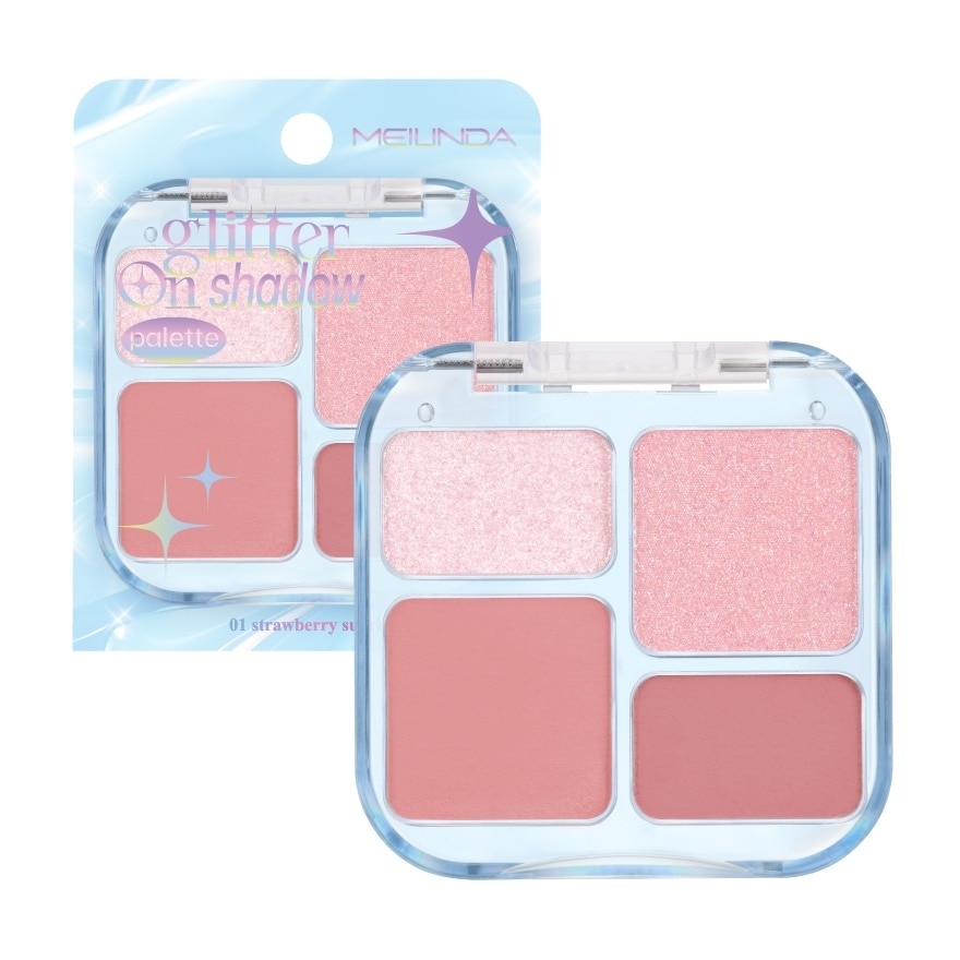 Meilinda Glitter On Shadow Palette 6.8g. 01 Strawberry Sunrise