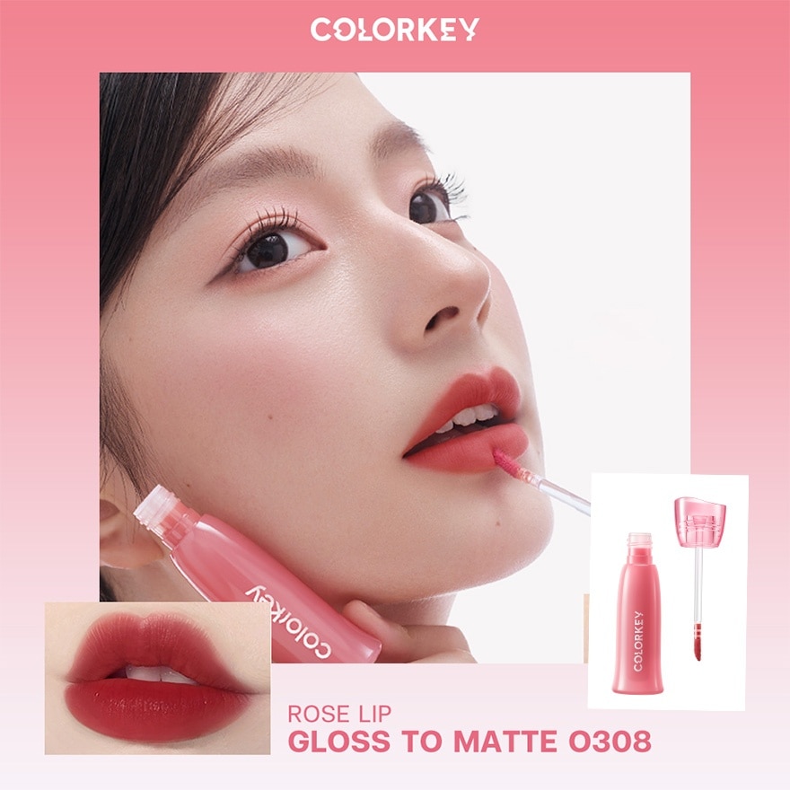 คัลเลอร์คีย์ ซอฟ แมท วอเตอร์ ทินท์ โรส ลิป กลอส ทู แมทท์ 2.5ก. O308