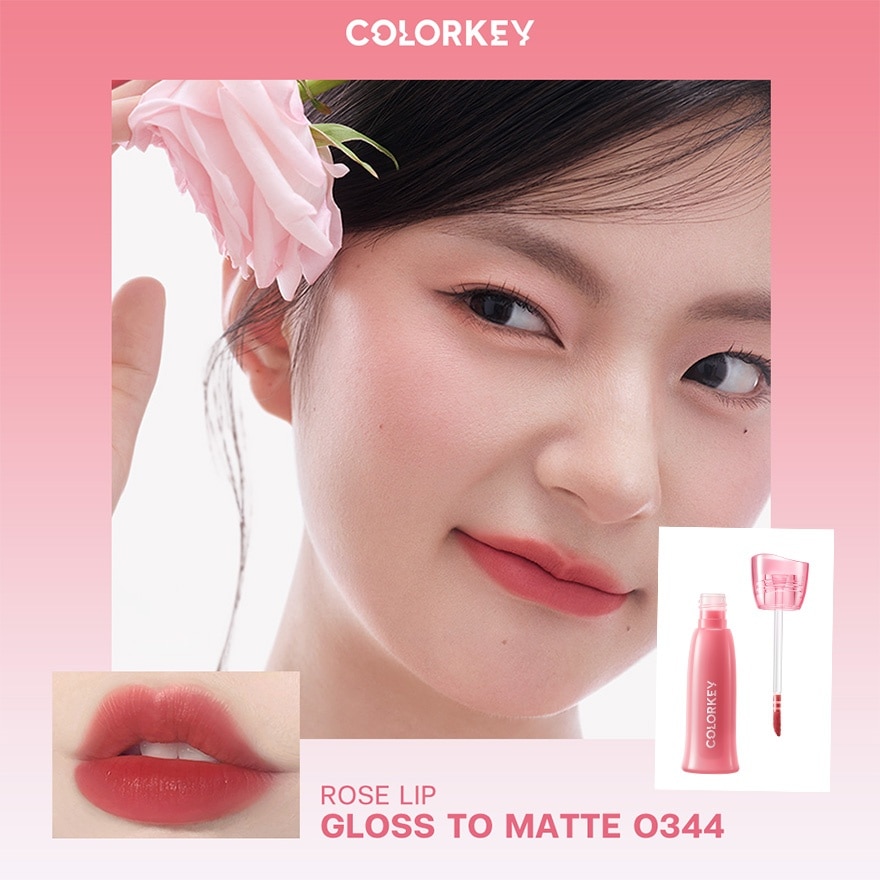 คัลเลอร์คีย์ ซอฟ แมท วอเตอร์ ทินท์ โรส ลิป กลอส ทู แมทท์ 2.5ก. O344