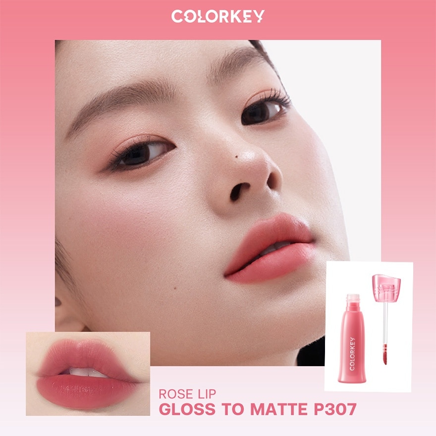 Colorkey Soft Matte Water Tint Rose Lip Gloss To Matte 2.5g. P307